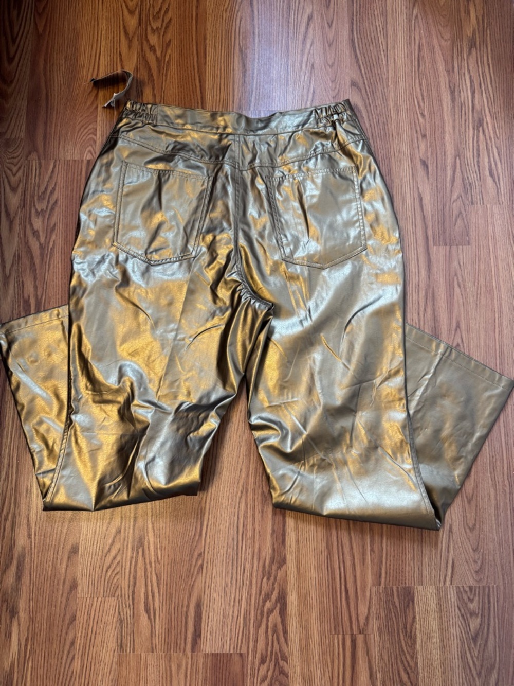 Vintage Fashion Bug Metallic Gold Boot Cut Pants